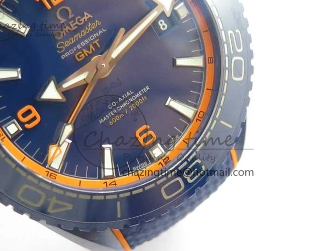 0521 Planet Ocean 45.5mm Big Blue Real Ceramic VSF 1:1 Best Edition on Blue Rubber Strap A8906 Super Clone Unique 7896